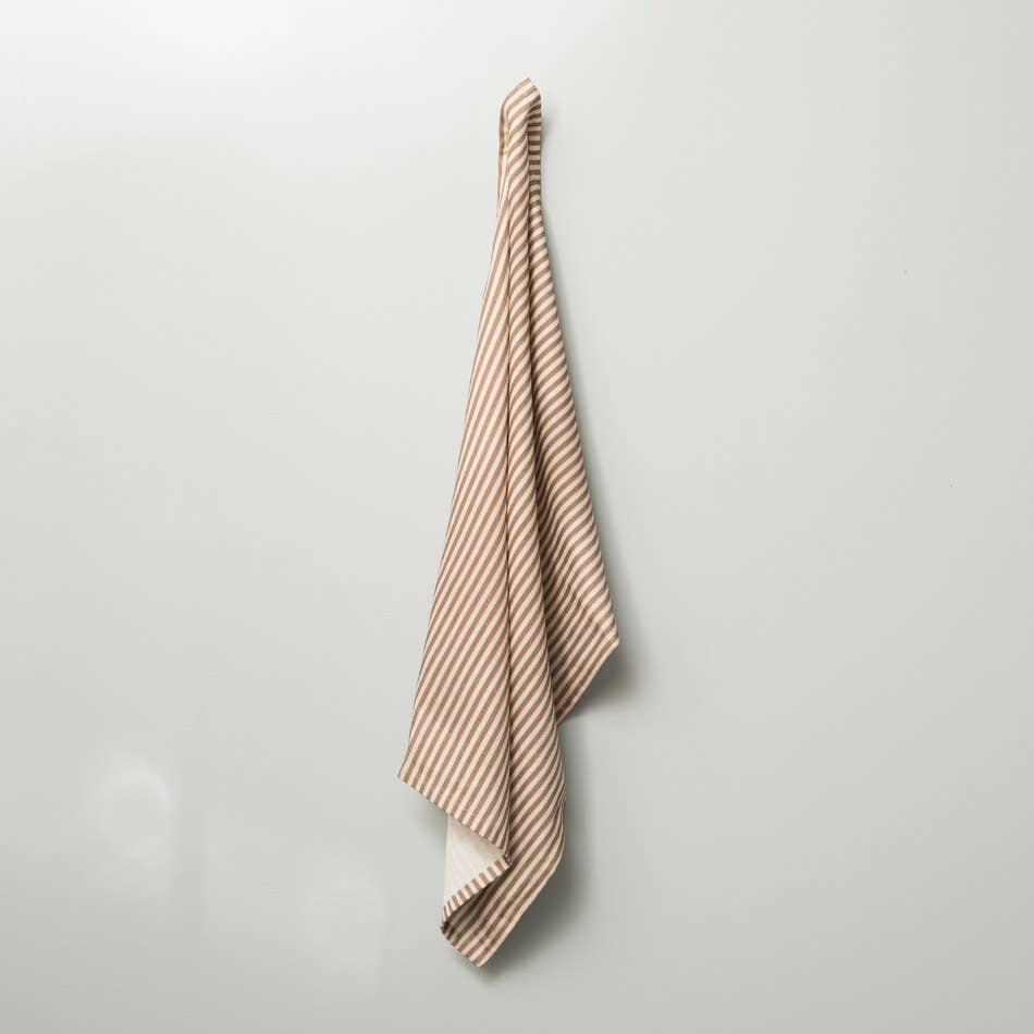 Brown Stripe Kitchen Towel Set 2