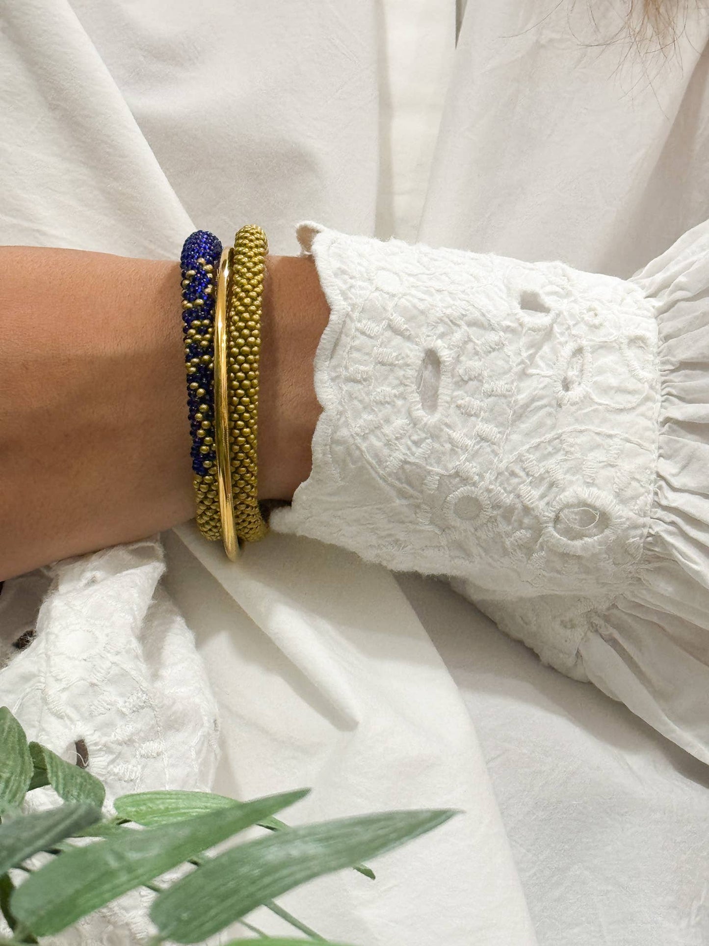 Nepalese Handmade Beaded Bracelet - Mustard