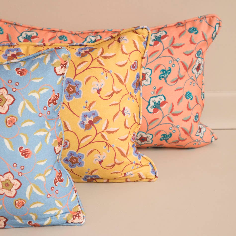 Yellow Victoria Floral Cushion