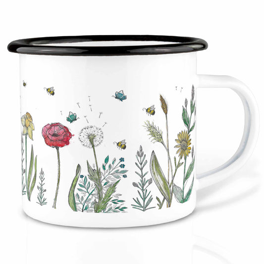 Enamel mug - flower meadow