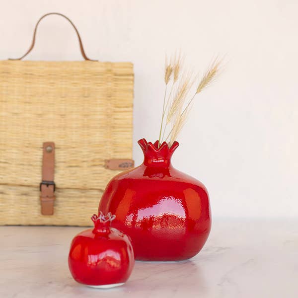 Pomegranate Vase – Handmade Ceramic (2 Sizes)