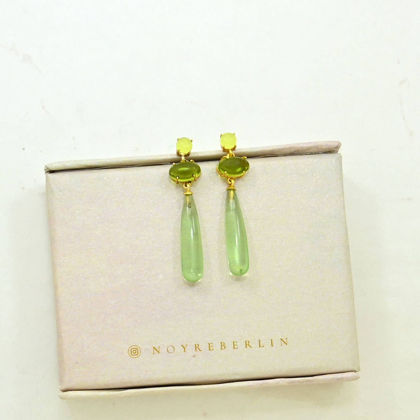 Jana Earrings – Green Amethyst & Jade