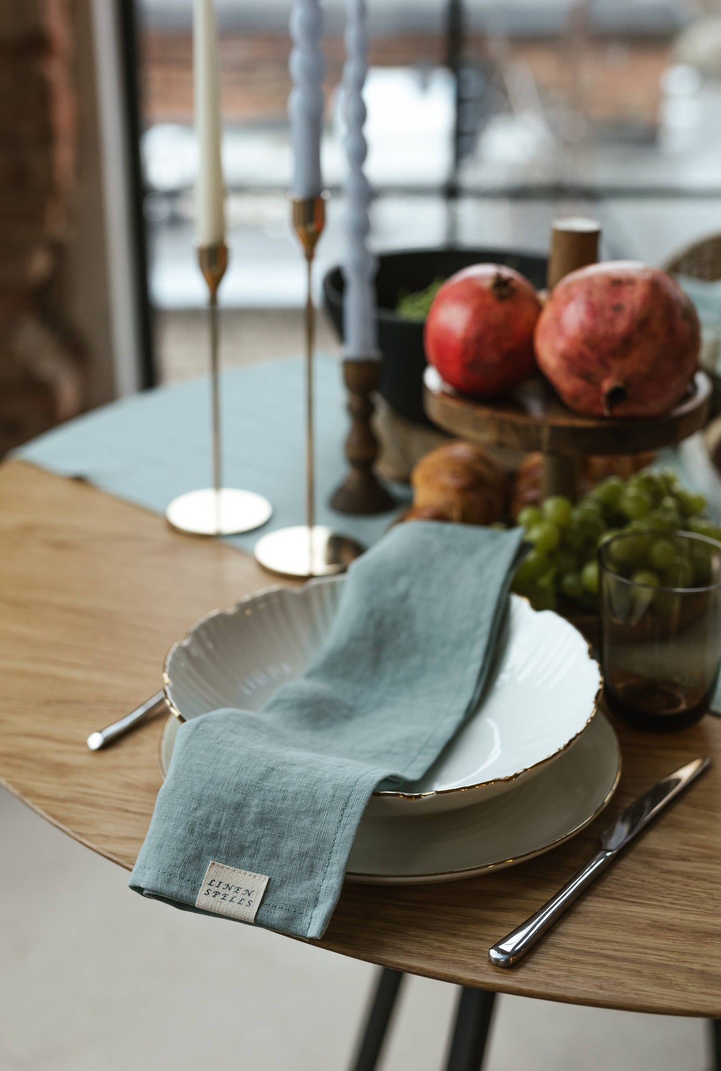 Ocean Mint Linen Napkin - Set Of 2