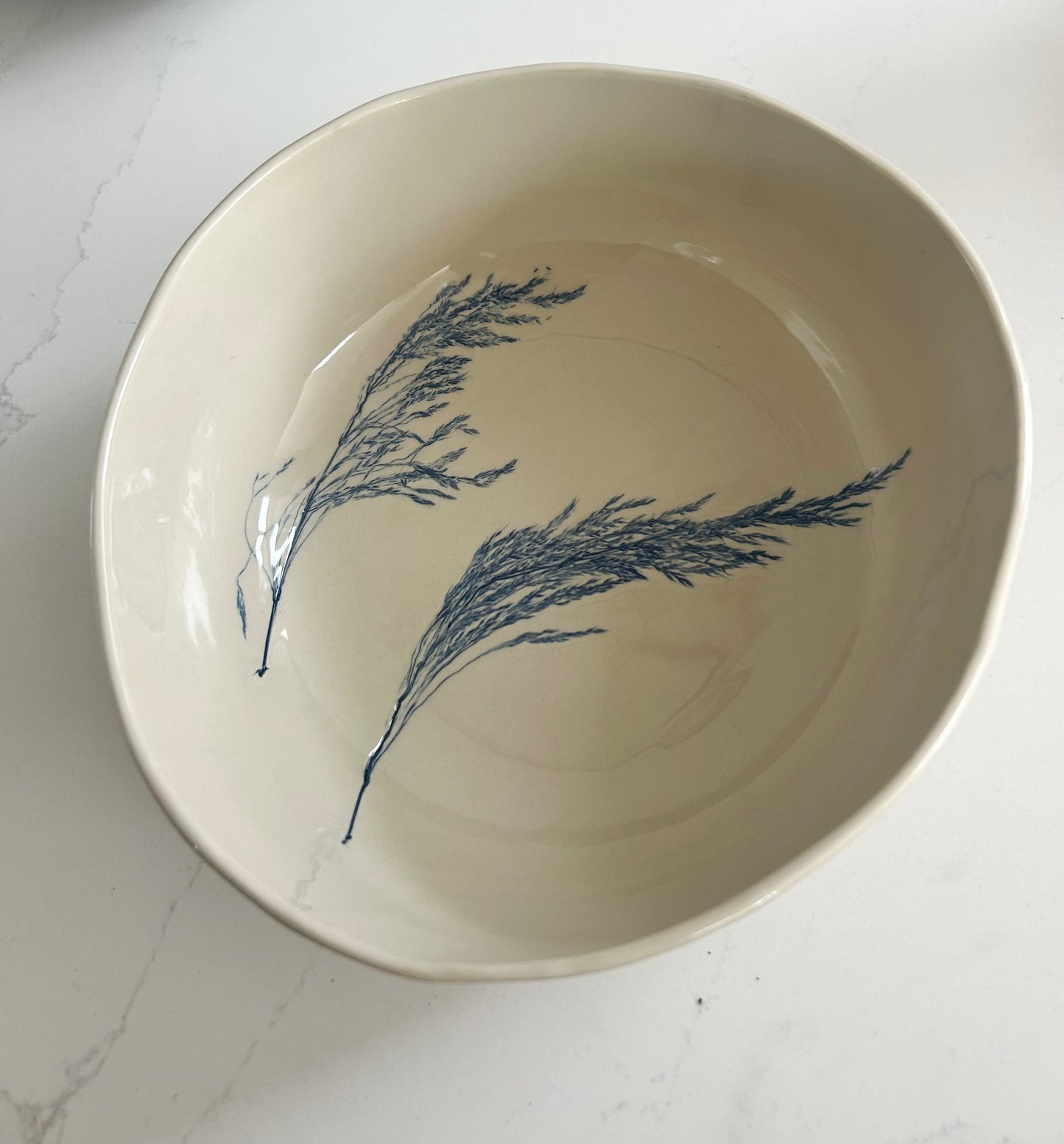 Handmade Botanical Serving Bowl