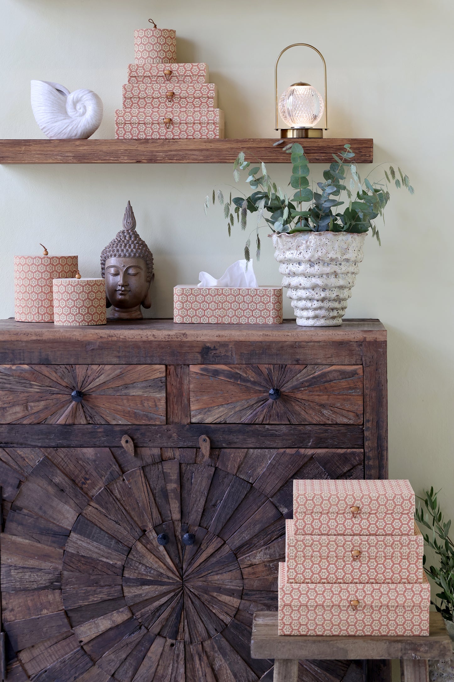Bamboo Tissue Box in Soft Coral