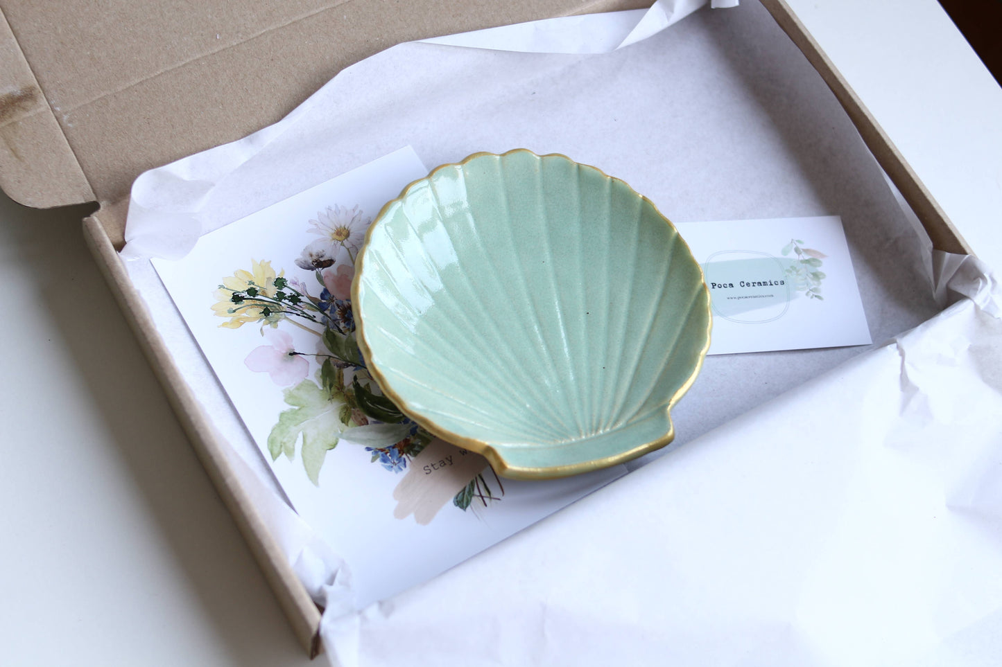 Handmade Ceramic Shell Dish – Gift Boxed