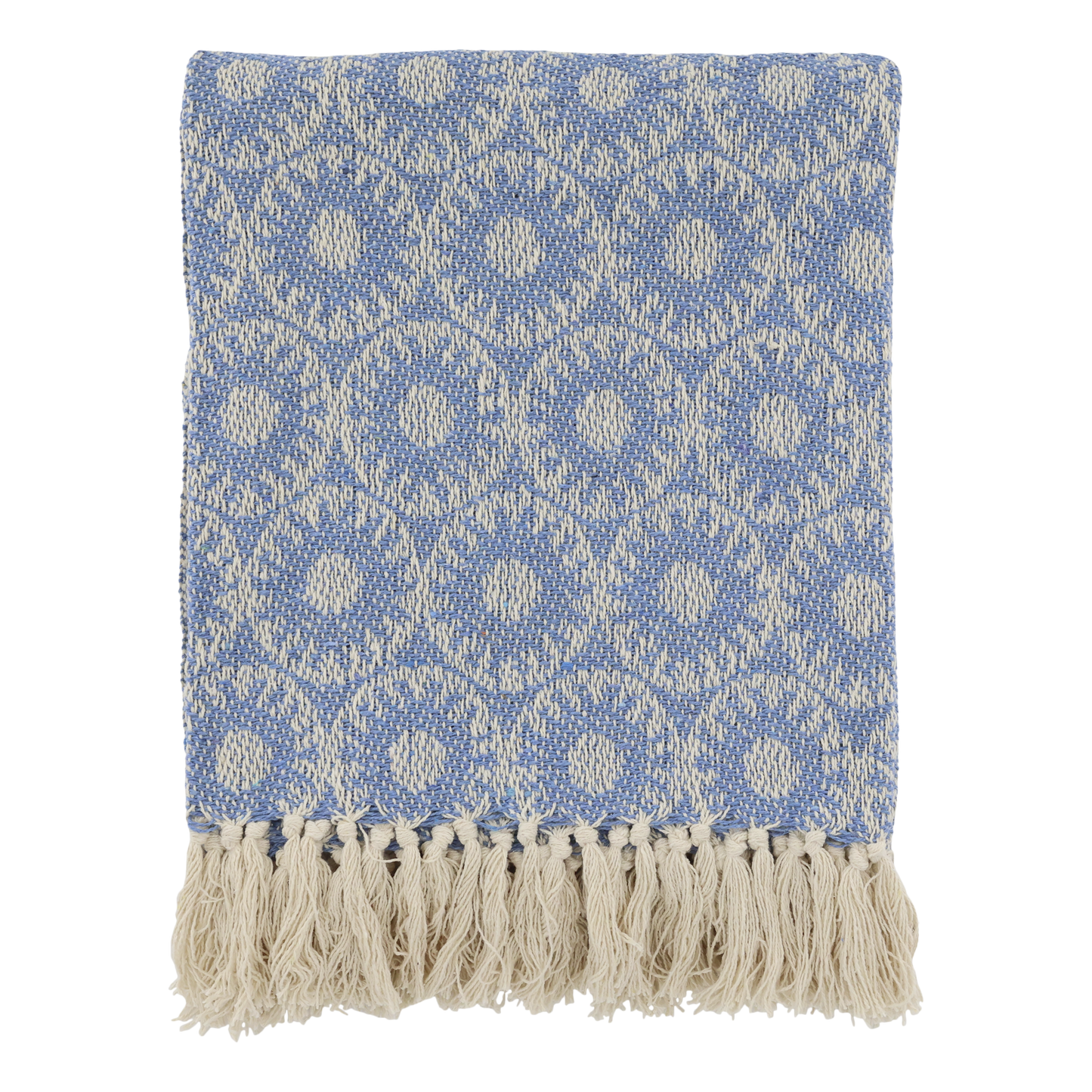 Cotton Throw in Ocean Blue