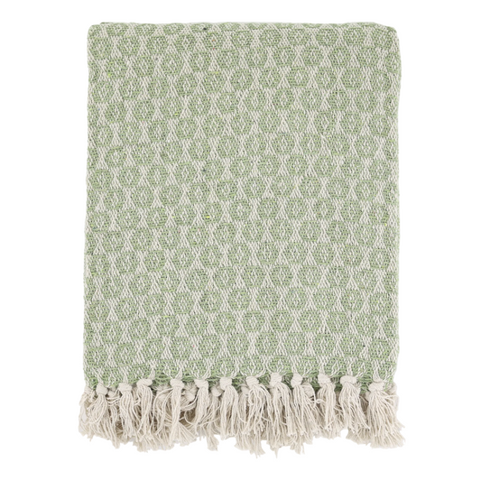 Cotton Throw in Sage Green