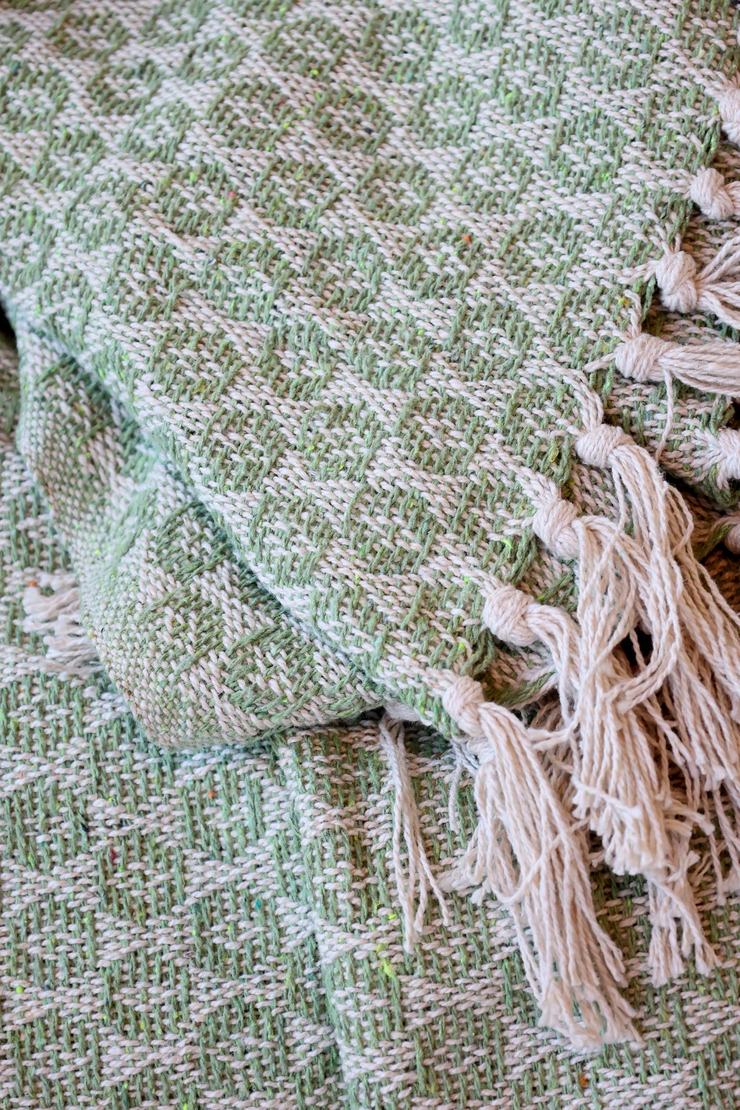 Cotton Throw in Sage Green