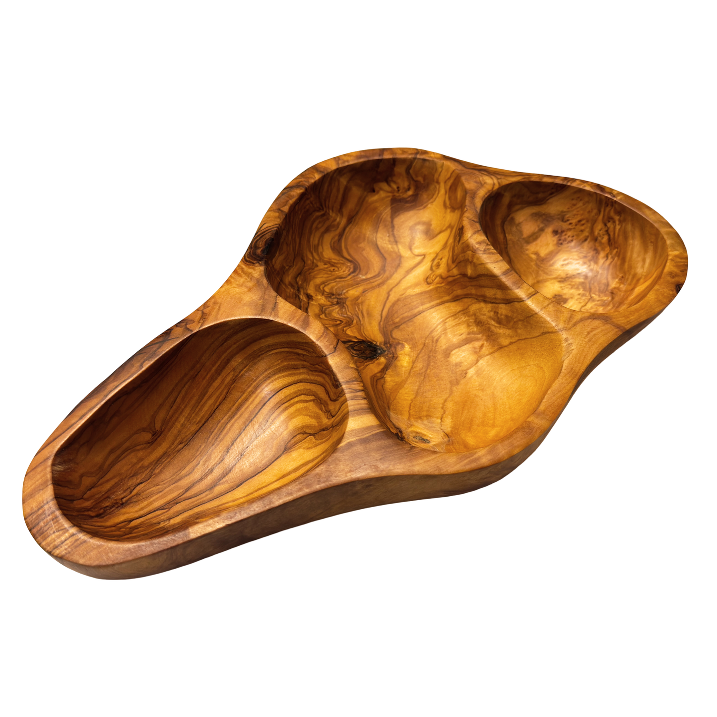 Handmade Olive Wood Serving Platter - Four Compartments