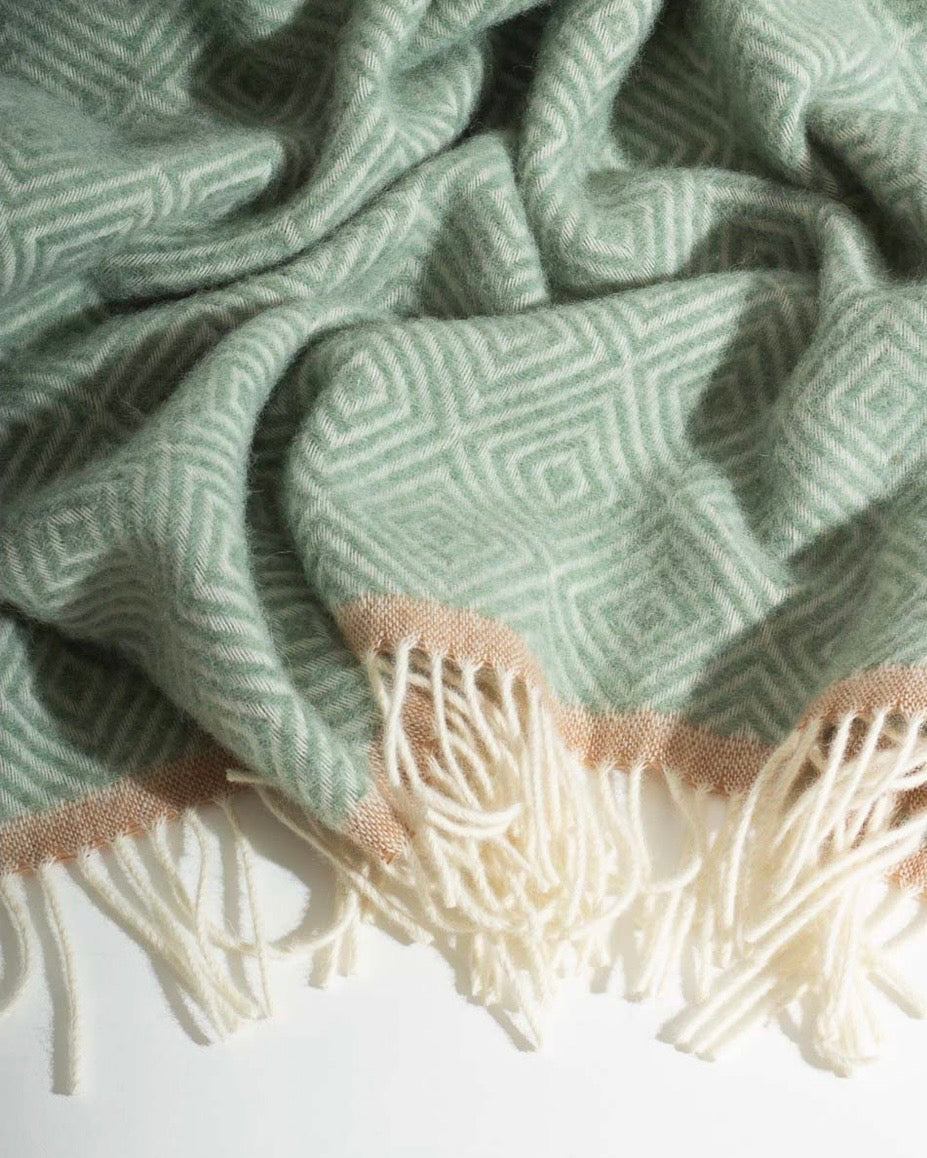 Wool Throw Blanket - Venetia Mint