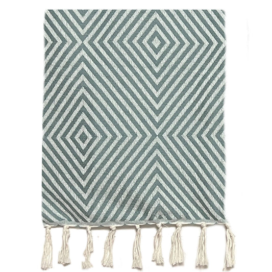 Wool and Cotton Throw - Eucalyptus Green
