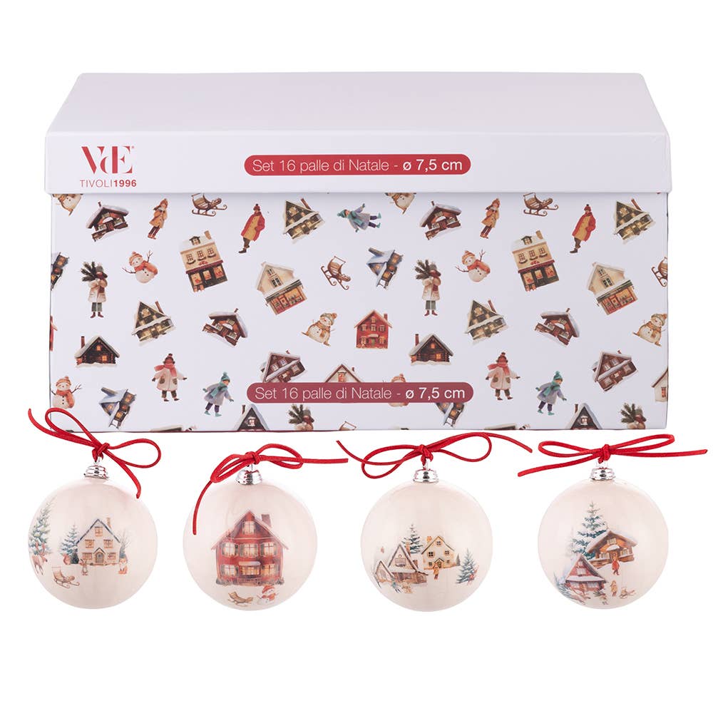 Set of 16 Nostalgic Christmas Baubles