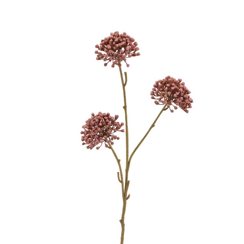Faux Allium Stem - 3 flower heads - Mauve