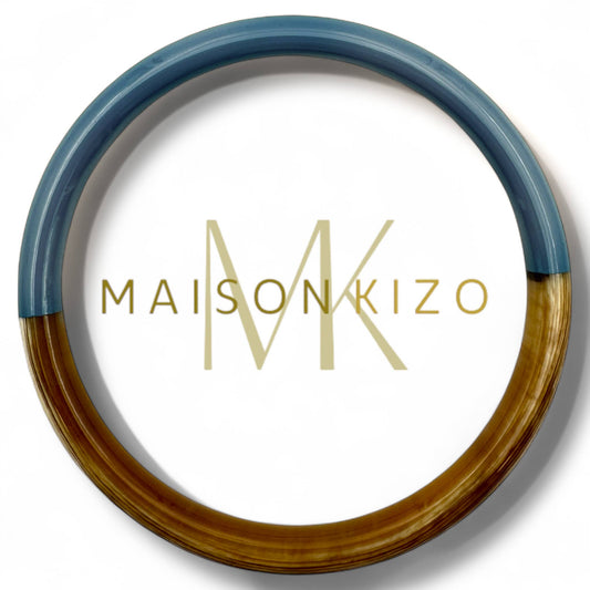 Lacquered Bangle - Teal & Brown