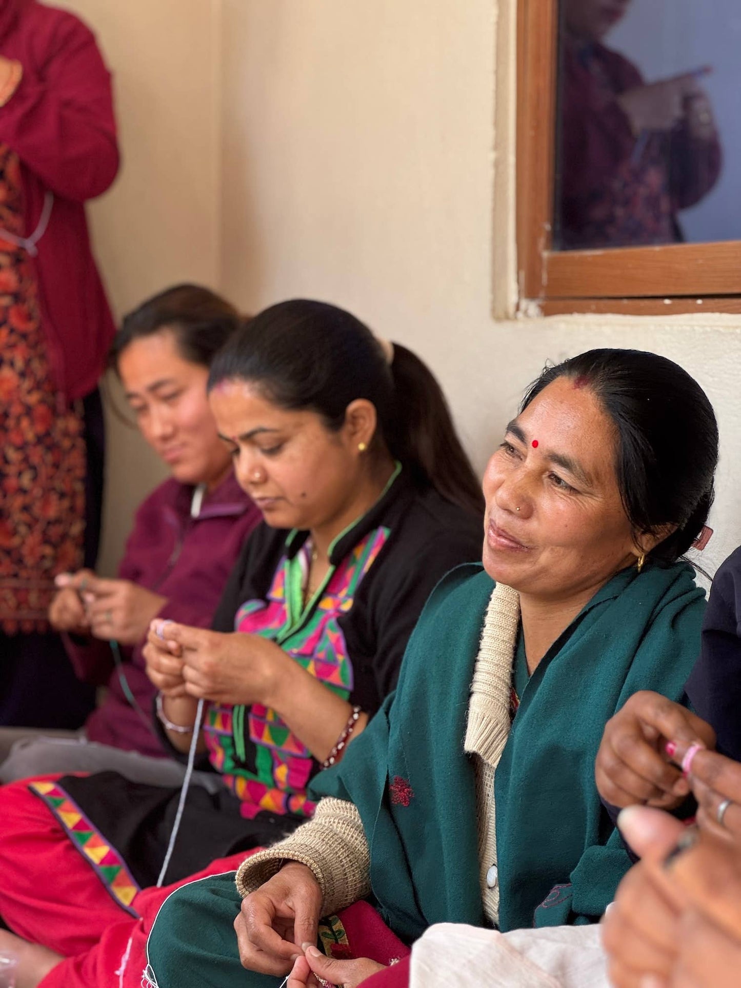 Nepalese Handmade Beaded Bracelet - Fine Silver Plated Brass
