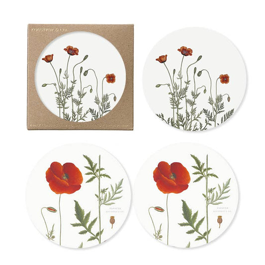 Poppy Coasters - Set of Four