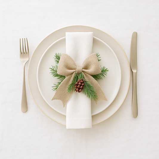 Natural Jute Bow Napkin Rings