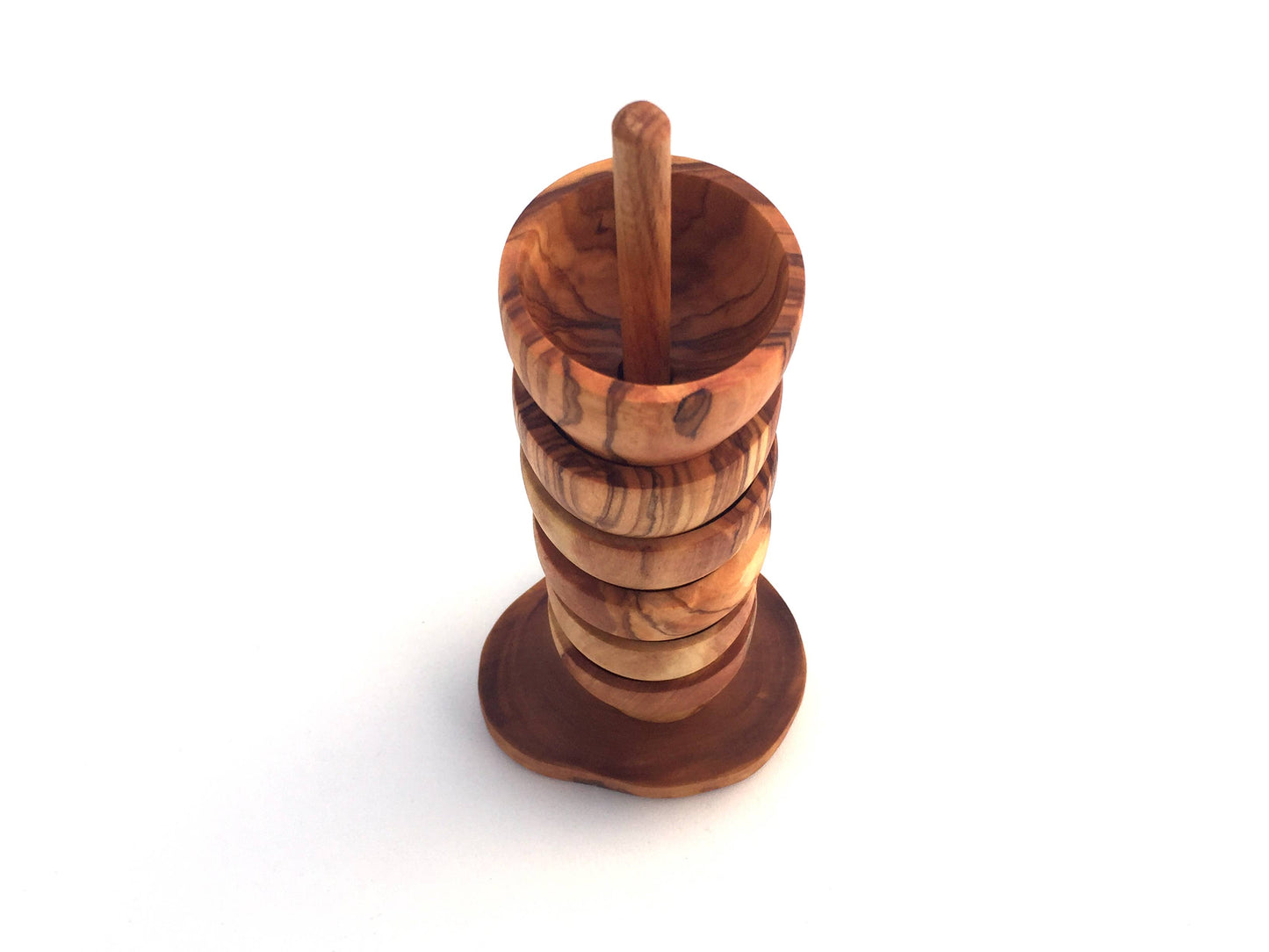 Handmade Olive Wood Egg Cup Set