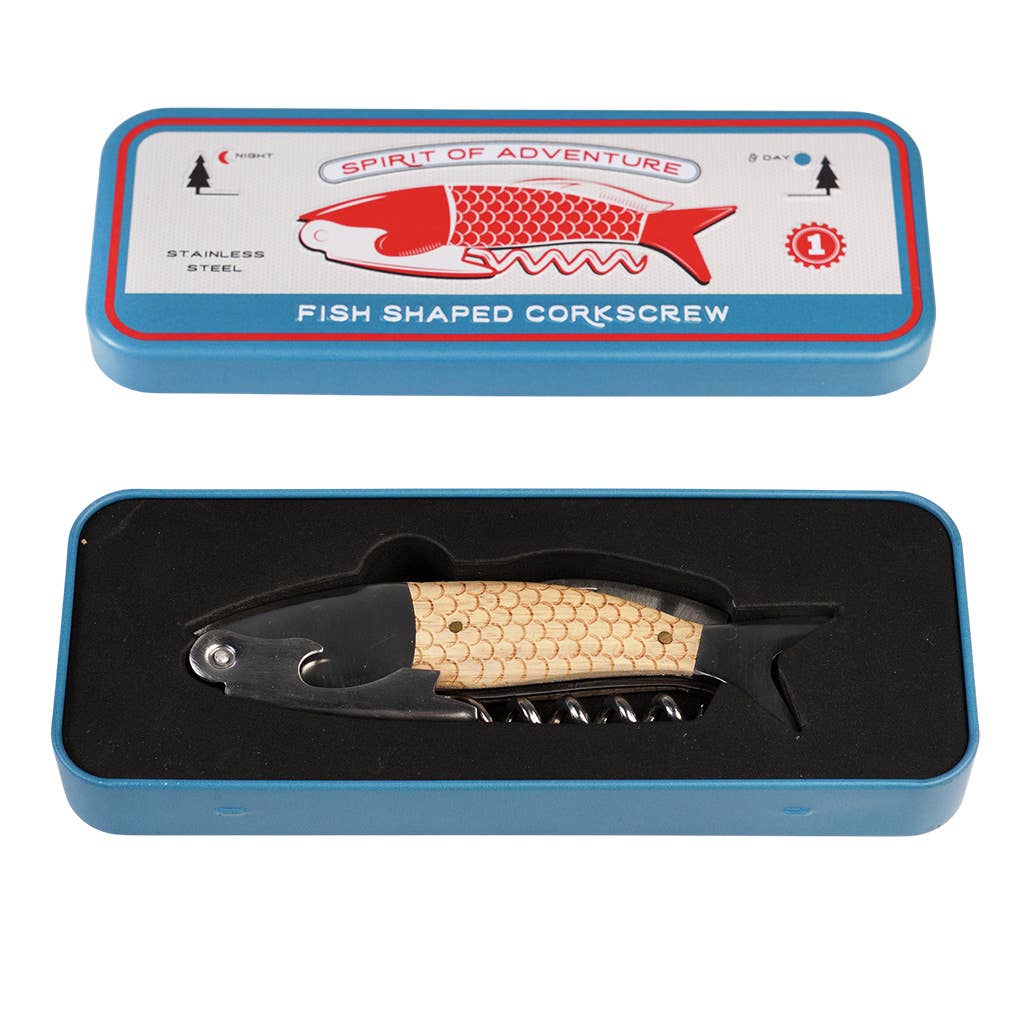 Fish Shaped Corkscrew in a Tin