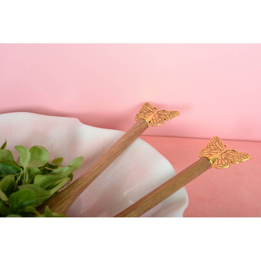 Golden Butterfly Salad Servers