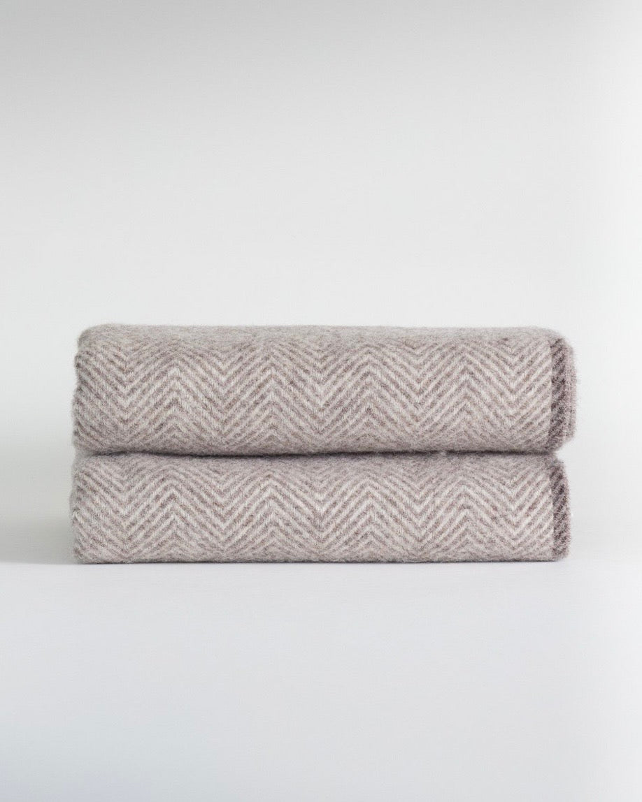 Wool Throw Blanket - Denver Pebble