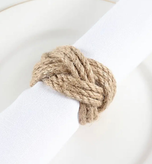 Woven Jute Napkin Ring - Set Of 4