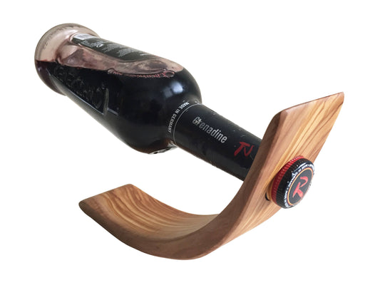 Olive Wood ‘Bow’ Bottle Holder
