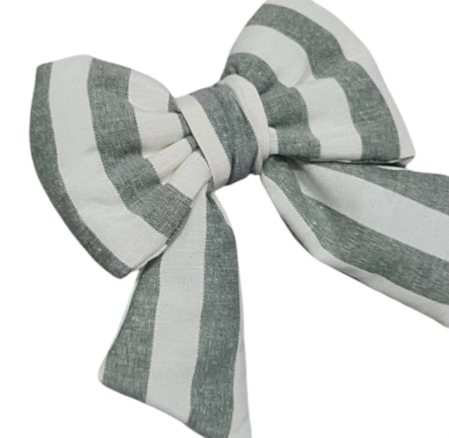 Cotton Padded Bow in Wide Stripe
