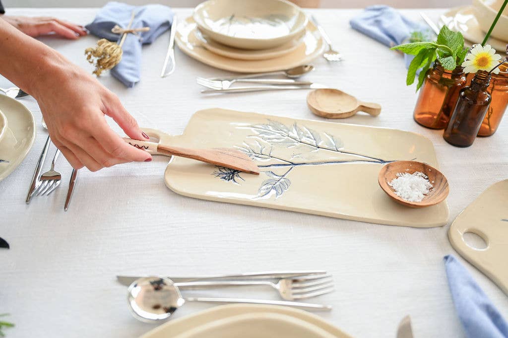 Spring Botanical Ceramic Serving Board (Large)