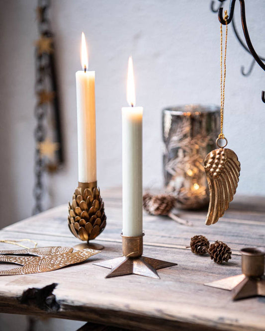 Handmade Brass Pine Cone Candle Holder
