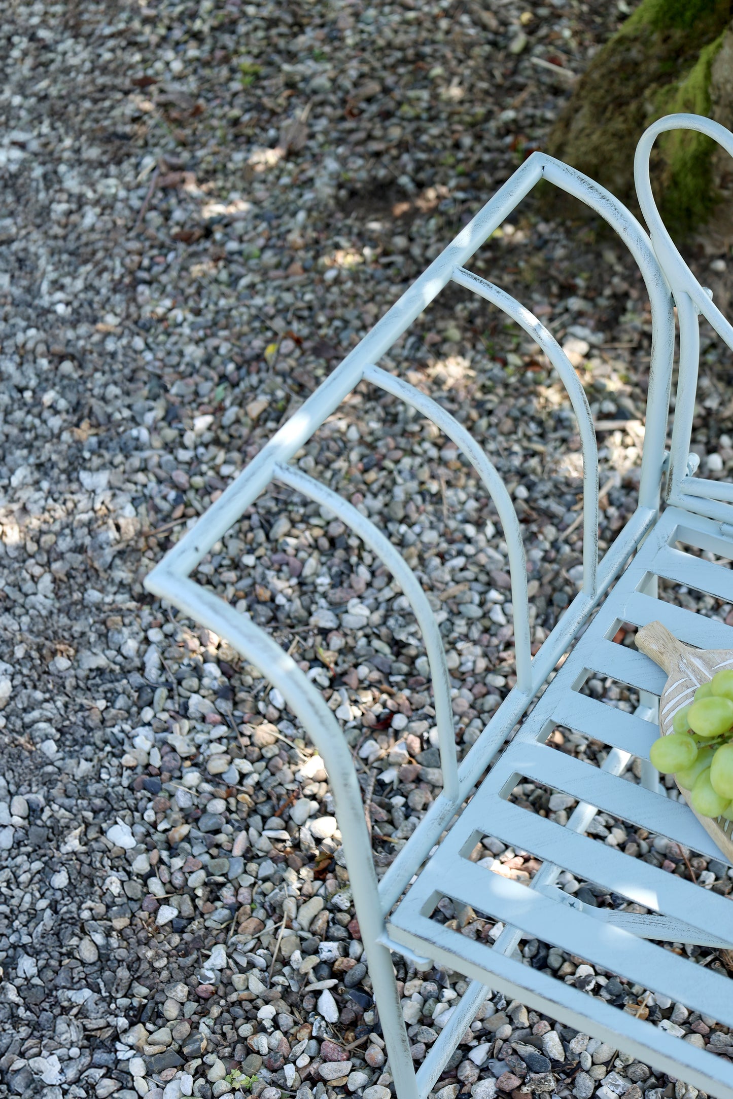 Sky Blue Foldable Iron Garden Bench