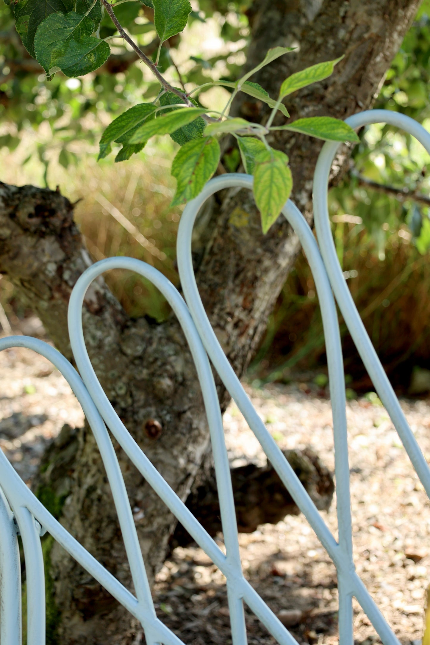 Sky Blue Foldable Iron Garden Bench