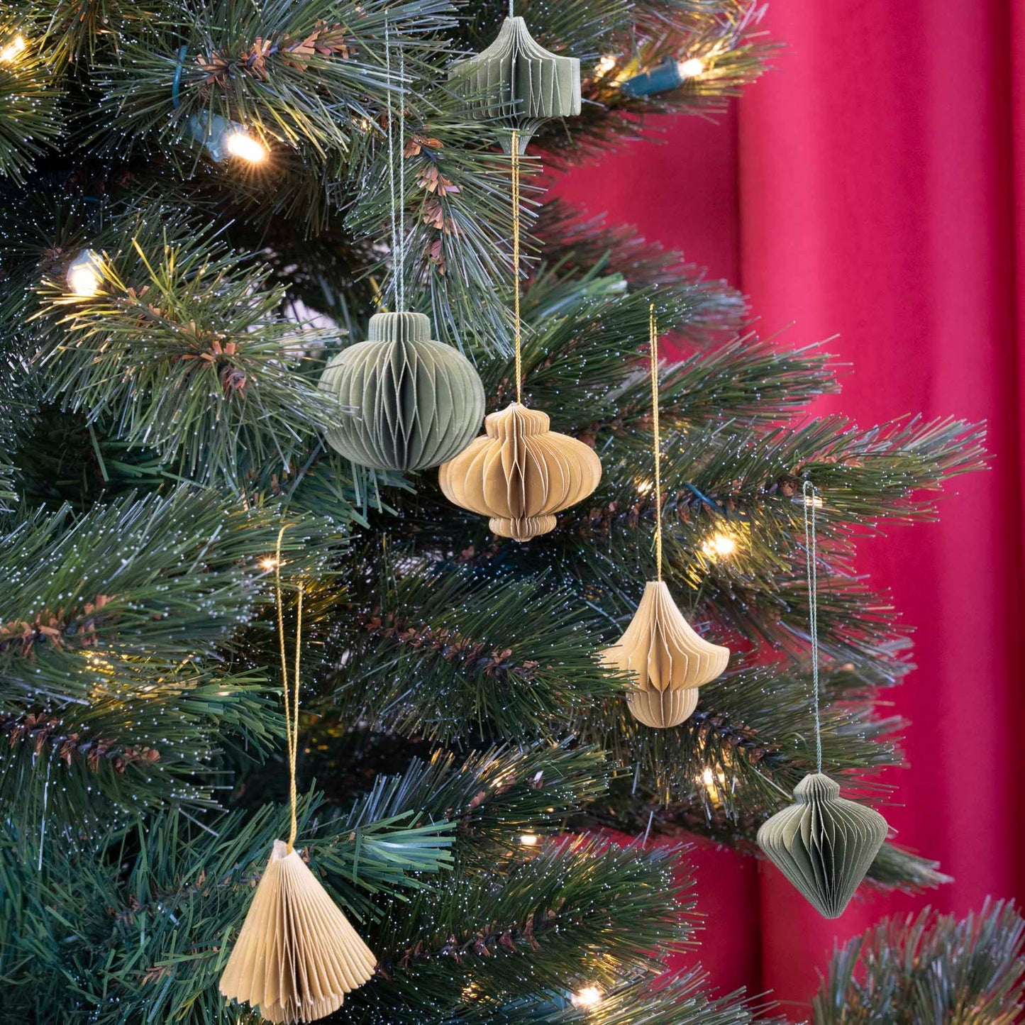 Hanging Honeycomb Paper Ornaments - Set of 6