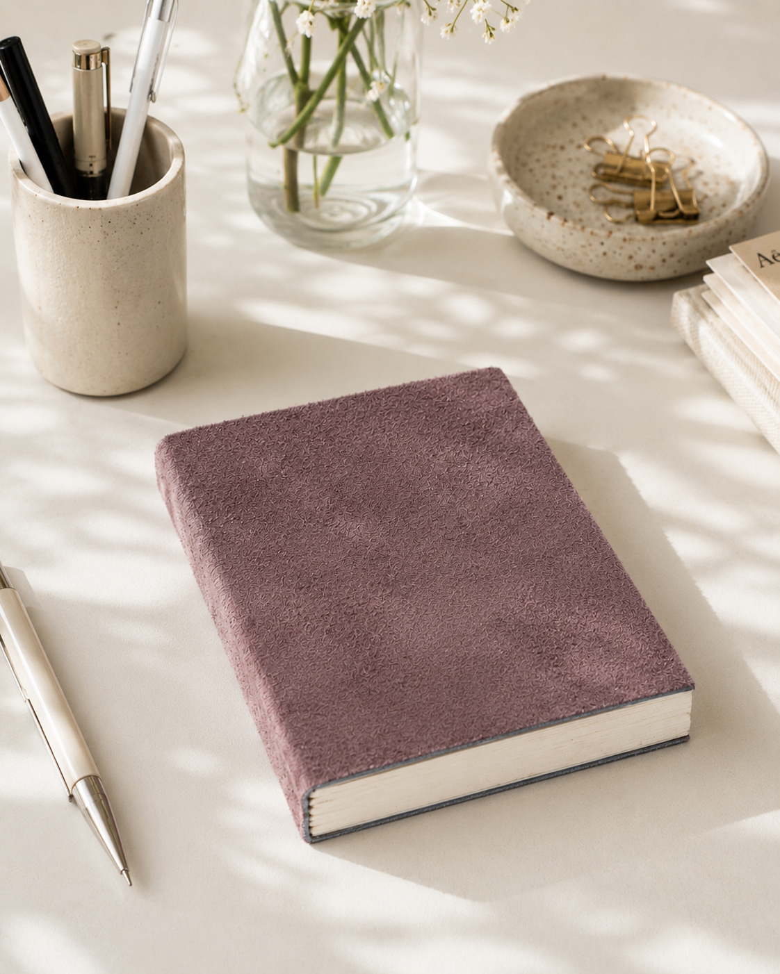 Suede Journal – Pale Rose