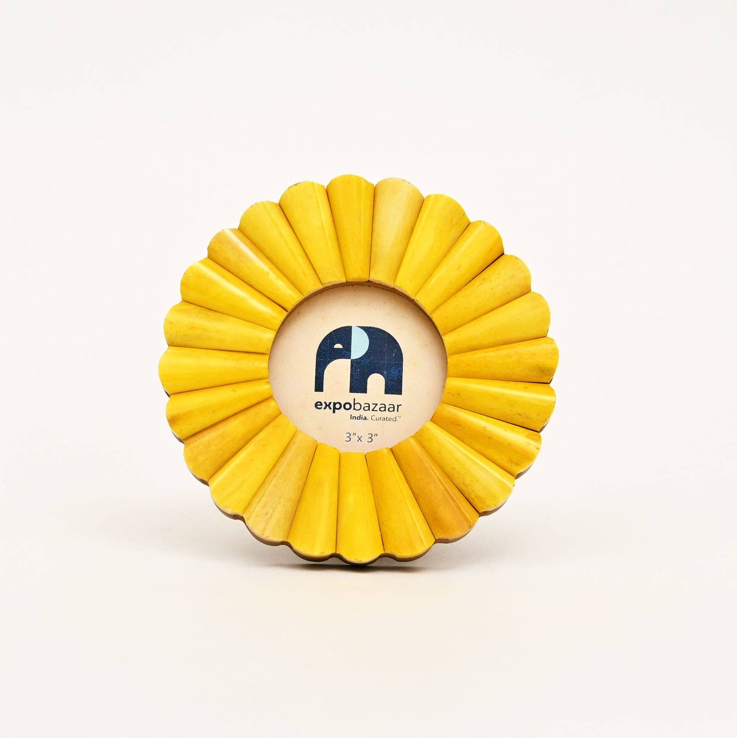 Round Sunflower Decorative Photo Frame - Yellow