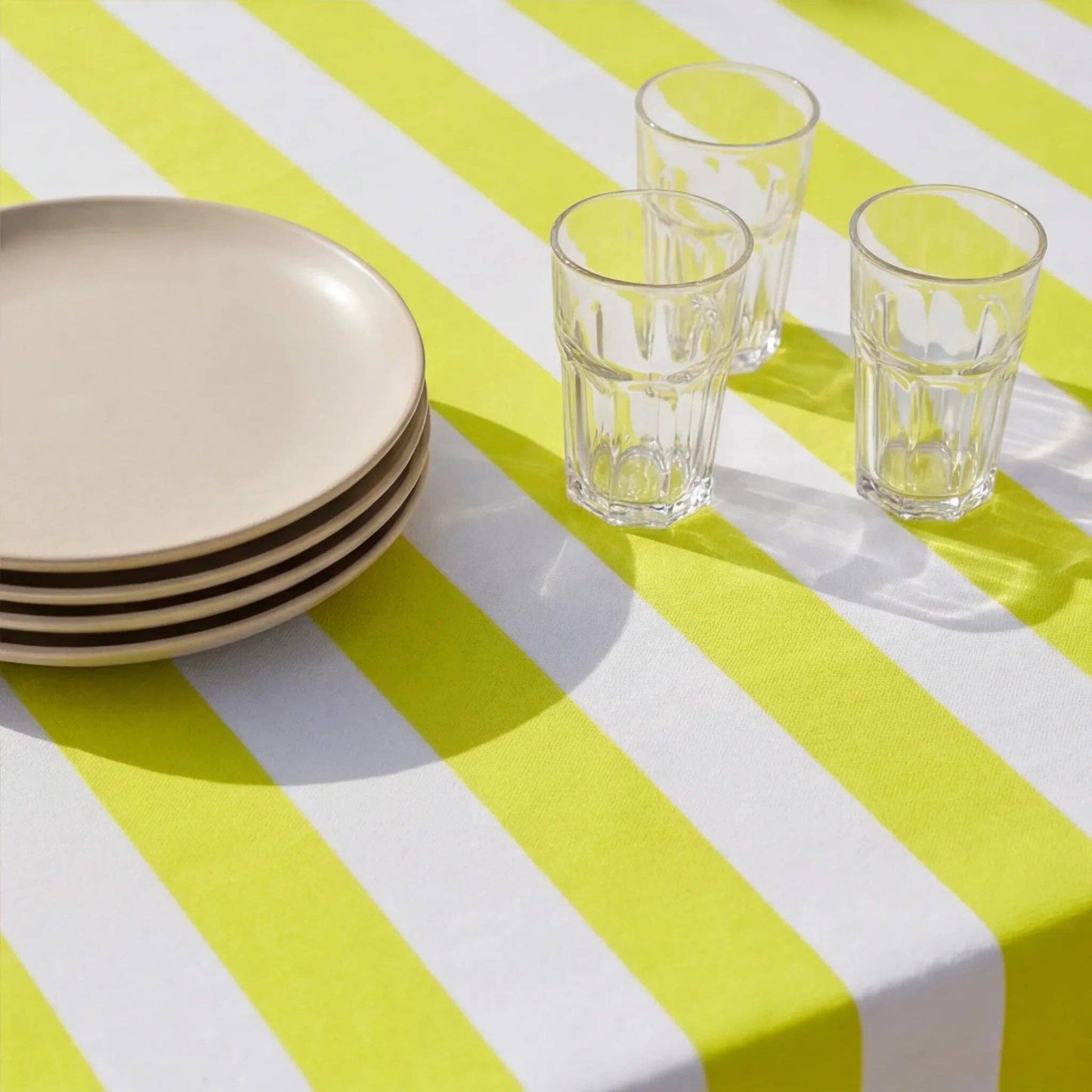 Capri Stripe Organic Cotton Stain Resistant Tablecloth