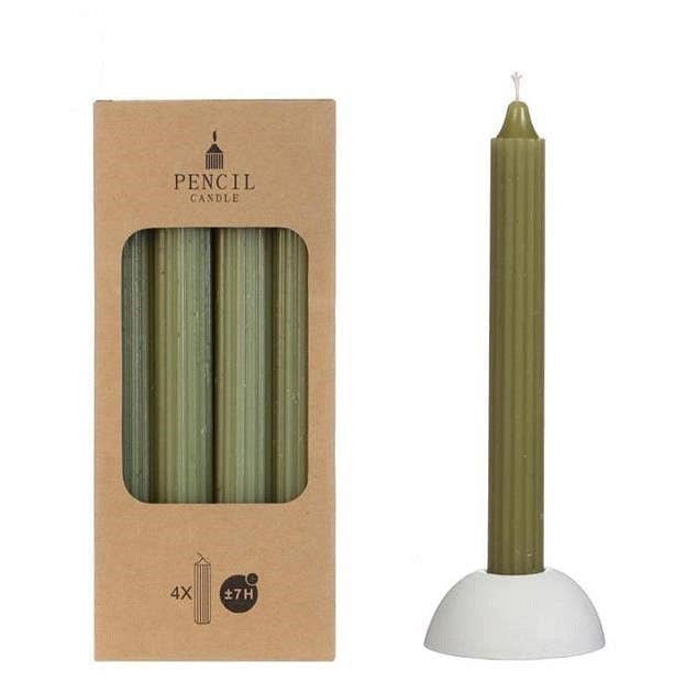 Moss Green Dinner Candle Set