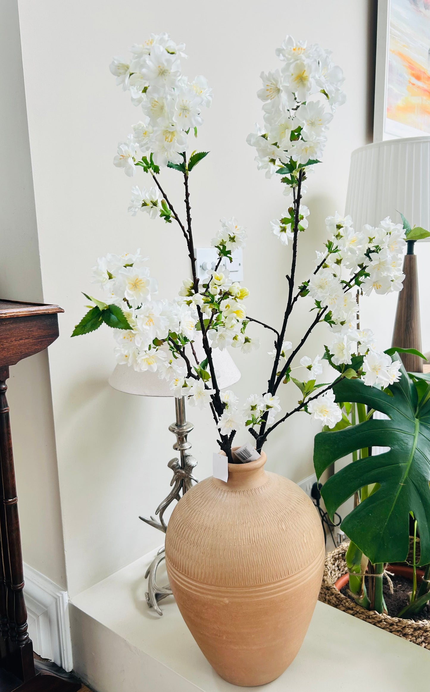 White Cherry Blossom Branch - 92cm