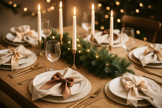 Satin Bow Napkin Rings - Set of 6