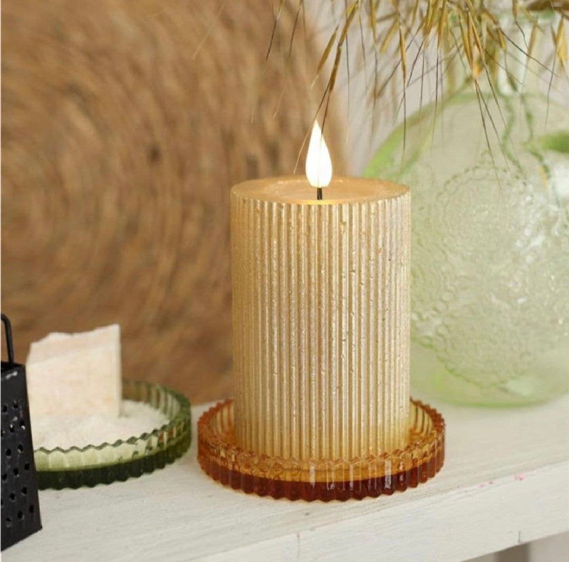 Glass Candle Dish - 3 Colours