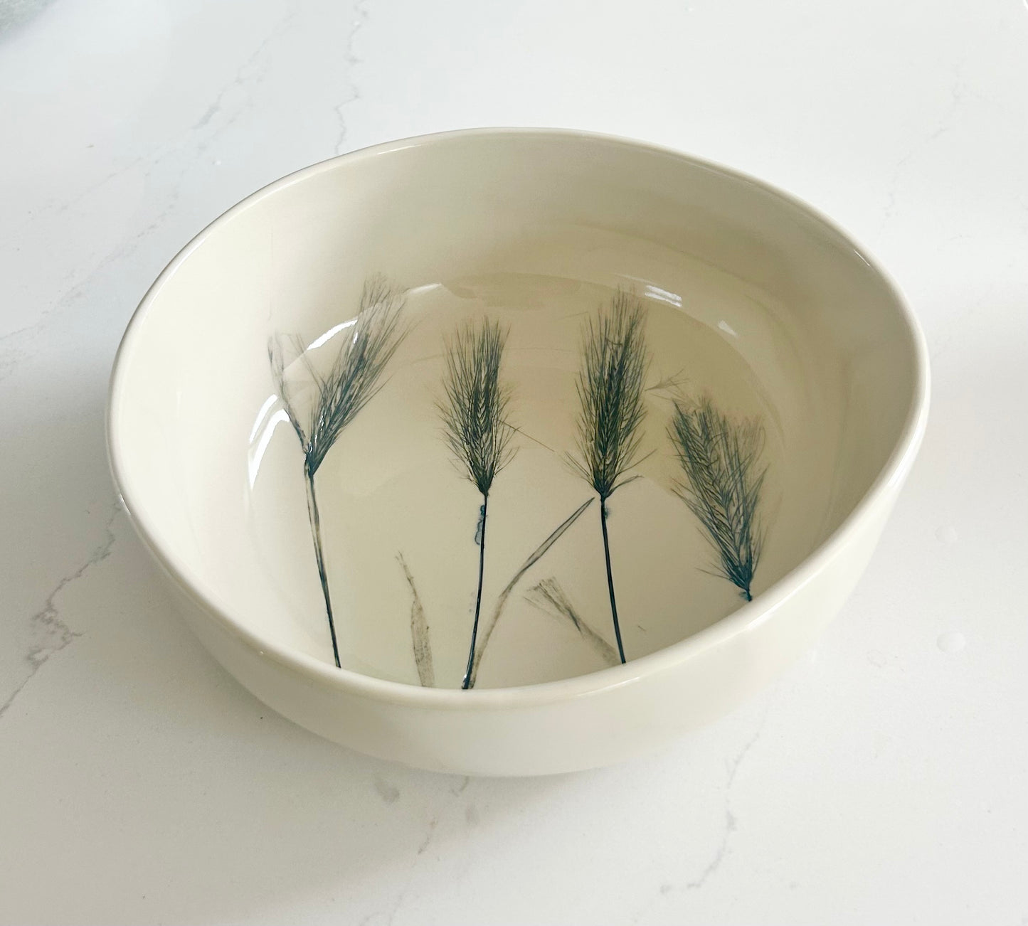 Handmade Botanical Serving Bowl