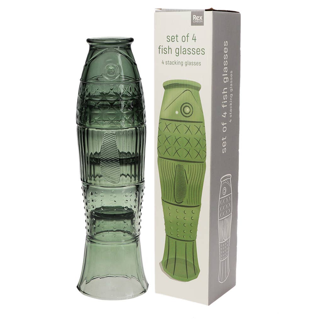 Stacking Fish Glasses (set of 4)