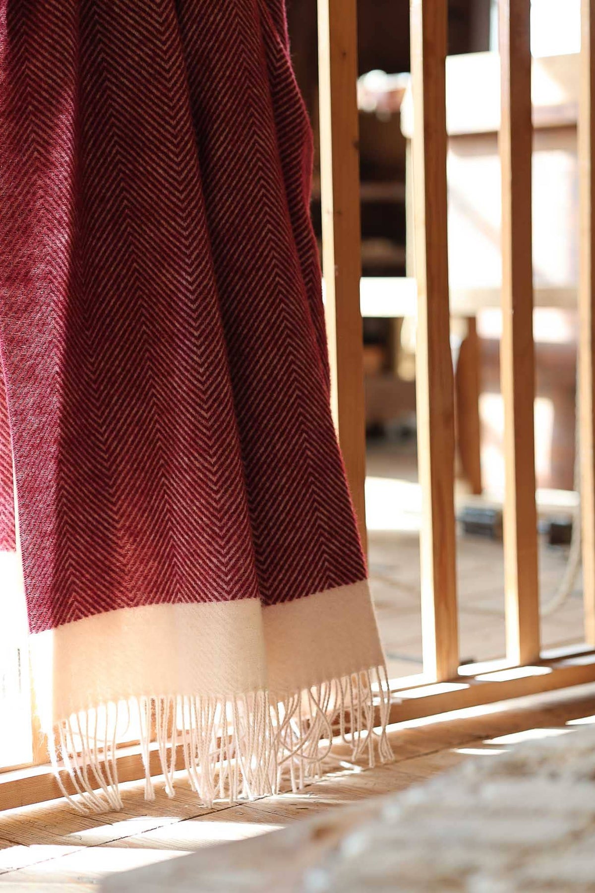 Wool Throw Blanket - Florence Red