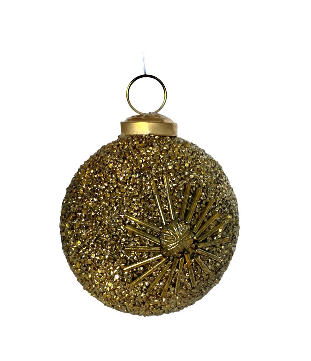 Sunburst Beaded Bauble – Gold