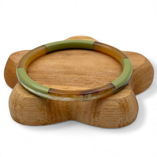 Lacquered Bangle - Khaki & Brown