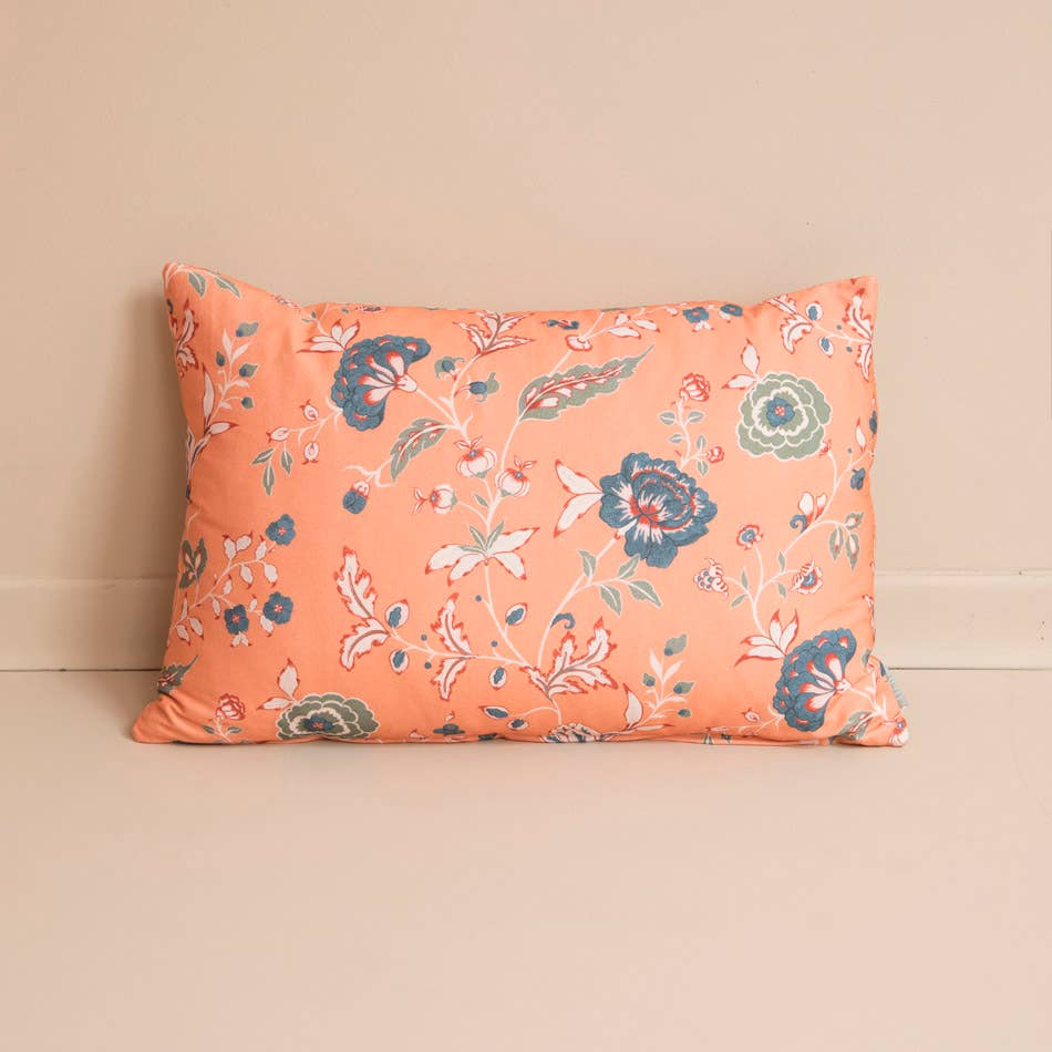 Salmon Chintz Cushion