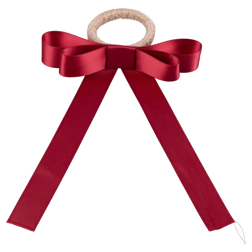 Red Satin Bow Napkin Ring - Set of 6