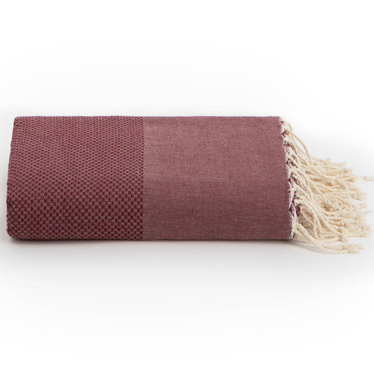 Bordeaux Waffle Cotton Throw