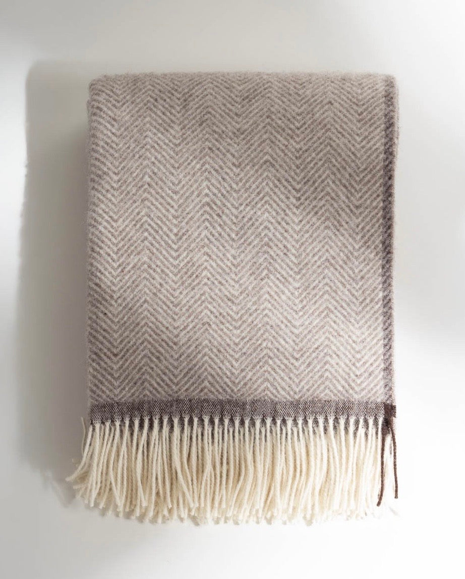 Wool Throw Blanket - Denver Pebble